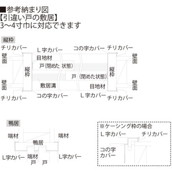 樹脂製カバー 引戸枠カバー (片引き用) フクビ化学