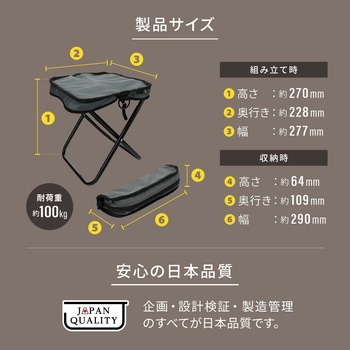 【ebi】折りたたみコンパクトチェア  グレー OWLTECH(オウルテック)