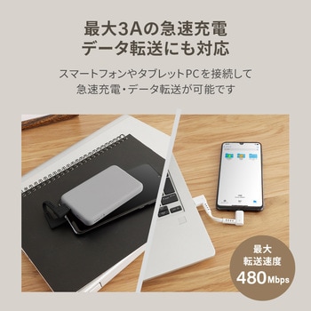 L型 Type-A  to Type-Cケーブル ホワイト OWLTECH(オウルテック)