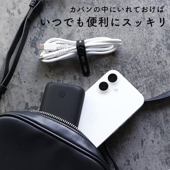 sofumo  ソフトタッチ シリコンケーブルバンド 10本セット 4つ穴タイプ 繰り返し使える 全1色 ブラック(MOT-CBBAND05-BK) MOTTERU
