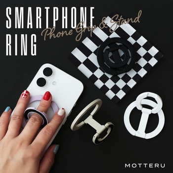 Magsafe対応 3Way マグネットリングスタンド ブラック(MOT-SRING02-BK) MOTTERU