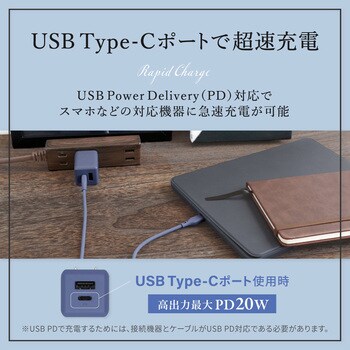 AC充電器 PD20w A×1 C×1 アッシュブルー OWLTECH(オウルテック)