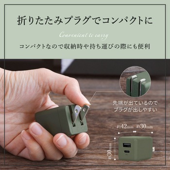 AC充電器 PD20w A×1 C×1 サンドベージュ OWLTECH(オウルテック)