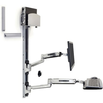 エルゴトロン LX 昇降式ウォールマウントシステム 中型CPUホルダー付き アルミニウム 42インチ(3.2～11.3kg)まで VESA規格対応 ERGOTRON(エルゴトロン)