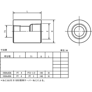 鍛鋼製ねじ込み式管継手 ねじ込み  白 異径ソケット 藤井高圧