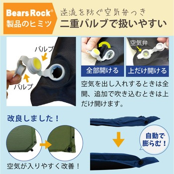 防災 インフレータブルマット3cm Bears Rock