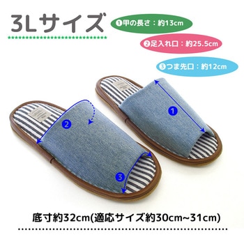 大きいサイズ俺のスリッパ31cmまでデニムスタンダード オクムラ