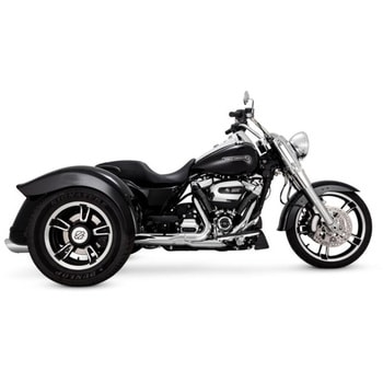 TwinSlash Round ツインスラッシュ ラウンド スリップオン クローム マフラー 1801-1232 Vance&Hines