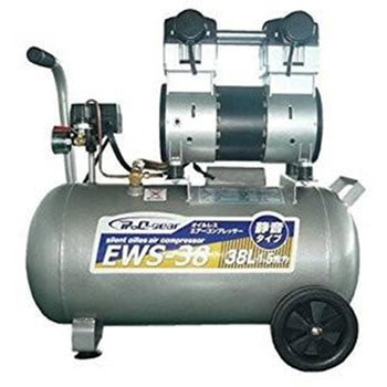 EWS-38 静音オイルレスコンプレッサー 38L 1個 シンセイ 【通販 