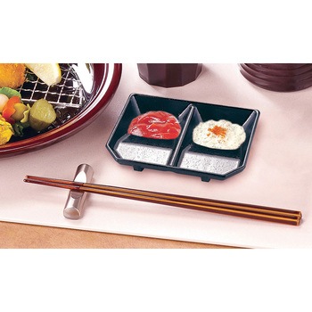 二種タレ皿黒タタキ 福井クラフト