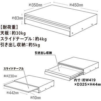 キッチン家電下 引き出し&スライドテーブル 大河商事