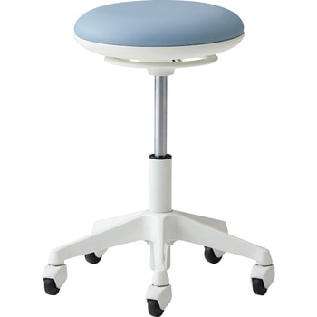 【椅子】pirouetto 5本脚ミドル ホワイトシェル 背無 フットリング無 ゴムキャスター ビニールレザー 脚外径518 オカムラ(岡村製作所)