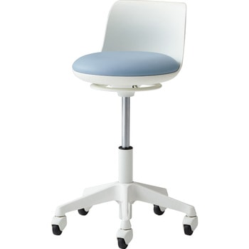 【椅子】pirouetto 5本脚ミドル ホワイトシェル 背付 フットリング無 ゴムキャスター ビニールレザー 脚外径518 オカムラ(岡村製作所)