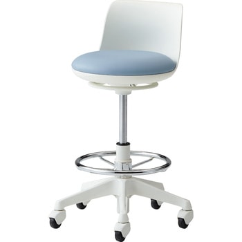 【椅子】pirouetto 5本脚ミドル ホワイトシェル 背付 フットリング付 ゴムキャスター ビニールレザー 脚外径518 オカムラ(岡村製作所)