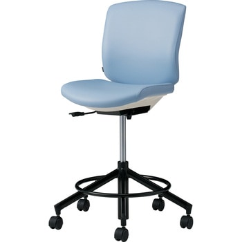 【椅子】KLART ラボラトリータイプ ハイ フットリング付 ウレタン双輪キャスター ビニールレザー 脚外径635 オカムラ(岡村製作所)