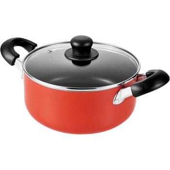 ニューフォア ふっ素加工IH対応ガラス蓋付両手鍋 パール金属