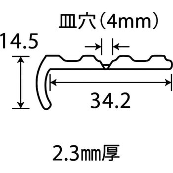 アルミノンスリップ穴付 光モール
