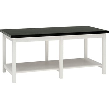 木製実験台・作業台 片面 アジャスタータイプ 棚付 引出し無 1500×750×800mm オカムラ(岡村製作所)