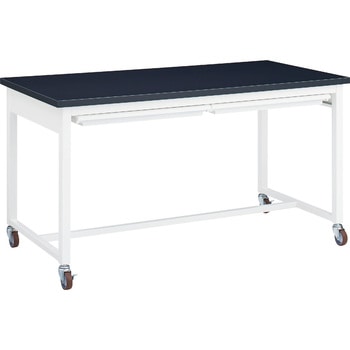 スチール実験台・作業台 片面 キャスタータイプ 棚無 引出し付 600×750×800mm オカムラ(岡村製作所)