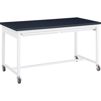 スチール実験台・作業台 片面 キャスタータイプ 棚無 引出し付 600×750×850mm オカムラ(岡村製作所)