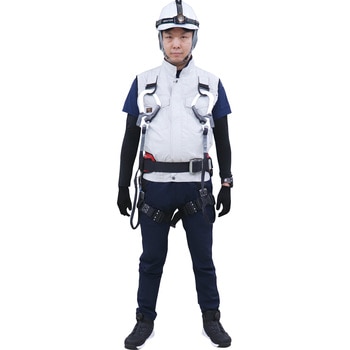 空調風神服 フルハーネス用ベスト(5セル24Vグローバルモデル フラットハイパワーファンセット&バッテリーセット 2025) サンエス