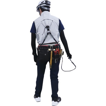 空調風神服 フルハーネス用ベスト(5セル24Vグローバルモデル フラットハイパワーファンセット&バッテリーセット 2025) サンエス