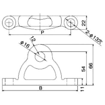 ブラカラー用金具(ブランコ踏板用金具) 浅野金属工業 寸法122mm