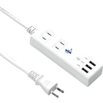 国内海外兼用2AC3USB3.4A 1m ヤザワコーポレーション
