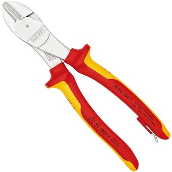 T 絶縁強力斜ニッパー (落下防止リング付き) KNIPEX(クニペックス)
