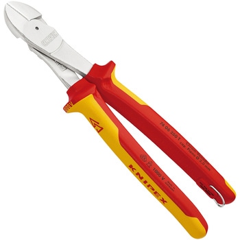 T 絶縁強力斜ニッパー (落下防止リング付き) KNIPEX(クニペックス)
