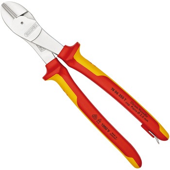 T 絶縁強力斜ニッパー (落下防止リング付き) KNIPEX(クニペックス)