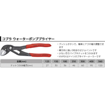 COBRA ウォーターポンププライヤー KNIPEX(クニペックス)