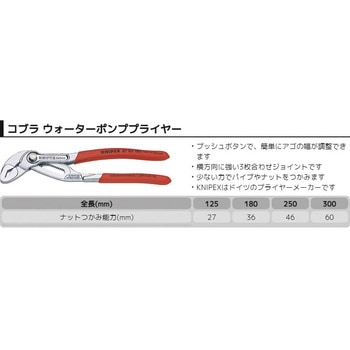 COBRA ウォーターポンププライヤー KNIPEX(クニペックス)