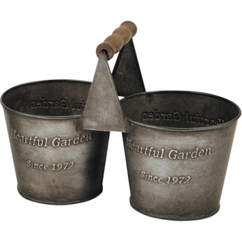 アンティーク風ブリキポット グリーンハウス