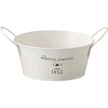 ナチュラルブリキポット M グリーンハウス