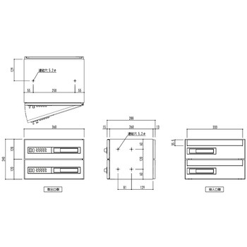 郵便受箱(可変プッシュ錠付)前入後出型 神栄ホームクリエイト(旧:新協和)