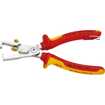 絶縁カッティングストリッパー  (落下防止リング付き) - KNIPEX(クニペックス)
