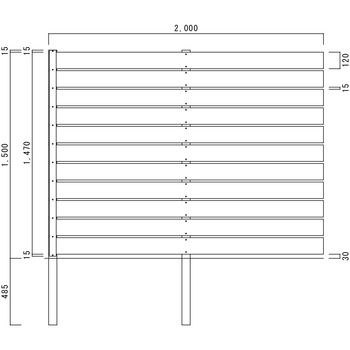 アーバンフェンス 連結セット H1500×W2000 隙間15 エクスタイル