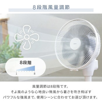 扇風機 DCモーター コンパクト収納 静音 切タイマー 風量8段階 YAMAZEN(山善)