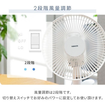 扇風機 クリップ式 23cm羽根 左右首振り 風量2段階 ミニ クリップファン YAMAZEN(山善)