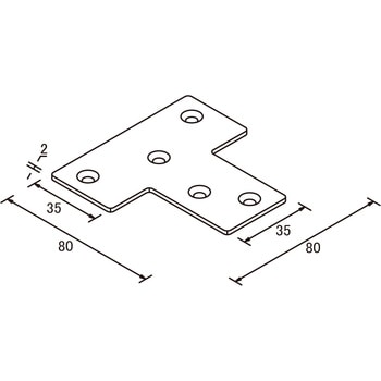 2×4サポート フラットL字 タイプ1 ダイドーハント(旧:大同製鋲所)