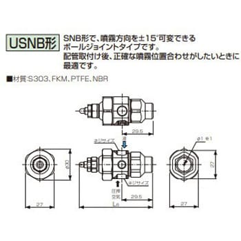 微霧発生ノズル/小噴量空円錐方-サクション- BIMK.S いけうち