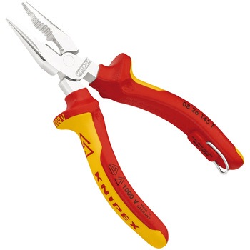 絶縁ニードルノーズペンチ (落下防止リング付き) KNIPEX(クニペックス)
