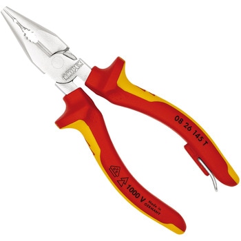 絶縁ニードルノーズペンチ (落下防止リング付き) KNIPEX(クニペックス)