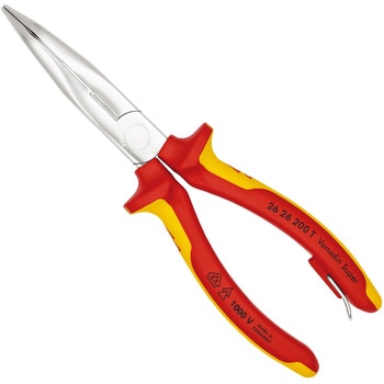 絶縁先曲ラジオペンチ (落下防止リング付き) KNIPEX(クニペックス)