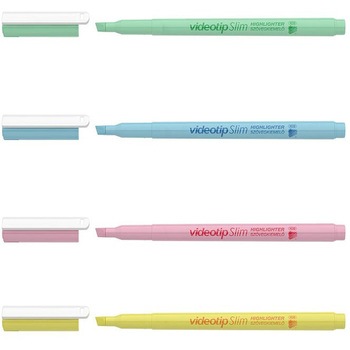 ビデオテップ 蛍光ペン スリム パステルカラー(4色セット) ICO