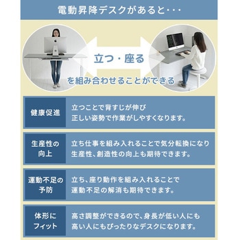 電動昇降デスク 電源タップ メモリー機能付き 幅100/120/140 奥行70 高さ72.5-118.5cm ハイグレード天板 YAMAZEN(山善)