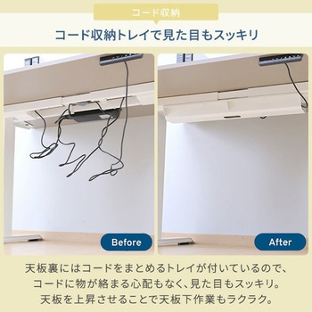 電動昇降デスク 電源タップ メモリー機能付き 幅100/120/140 奥行70 高さ72.5-118.5cm ハイグレード天板 YAMAZEN(山善)