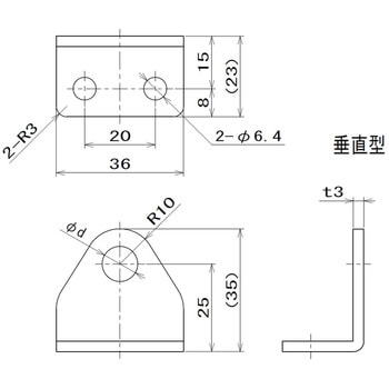 ブラケット SUS304 水平・垂直型 六角ナット付 ラクテム