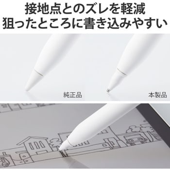 P-TIPAP02 交換用ペン先 Apple Pencil 第2世代 第1世代用 2個入 太さ約1mm 極細 金属製 エレコム ホワイト色 -  【通販モノタロウ】